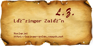 Lézinger Zalán névjegykártya